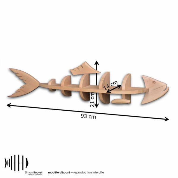 dimensions étagère hareng, longueur, hauteur, profondeur en cm : 93 x 21 x 14
