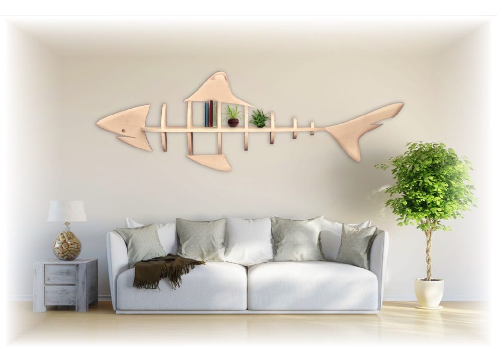 Requin bois flotté 64cm - Coquillages de décoration et de collection
