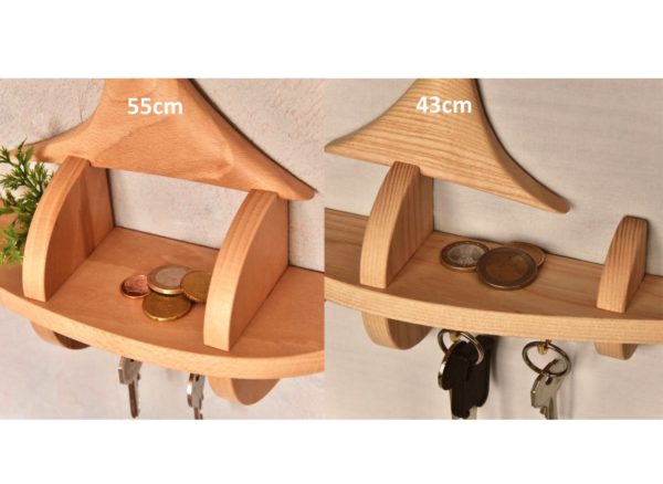 vue rapproché du plateau principal des modèles 43 et 55cm avec pièces de monnaies et clés