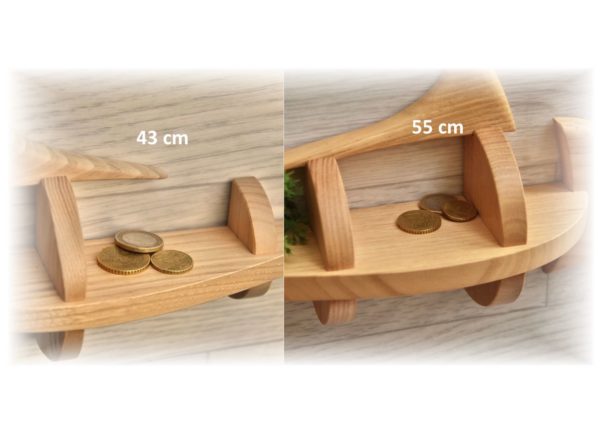 vue rapproché du plateau principal des modèles 43 et 55cm avec pièces de monnaies