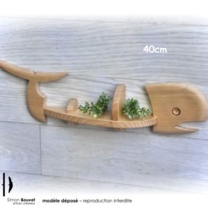 vue avant de la baleine avec 2 plantes d'ornement