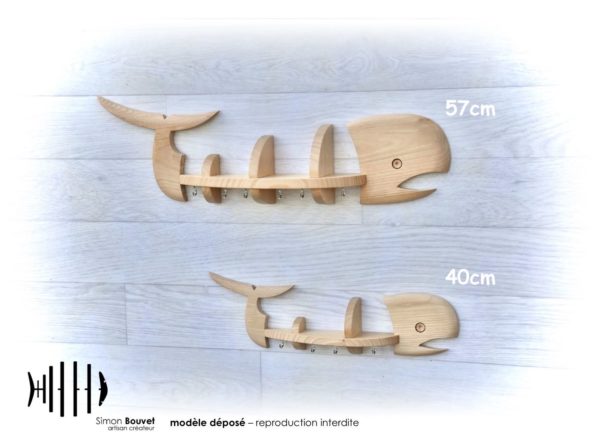 image montrant les différences de proportions entre la baleine 40cm et la baleine 57cm