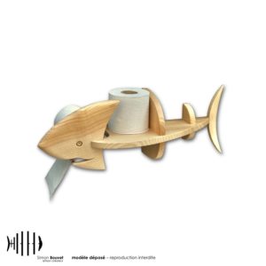 combiné dérouleur à papier toilette et étagère en forme de poisson