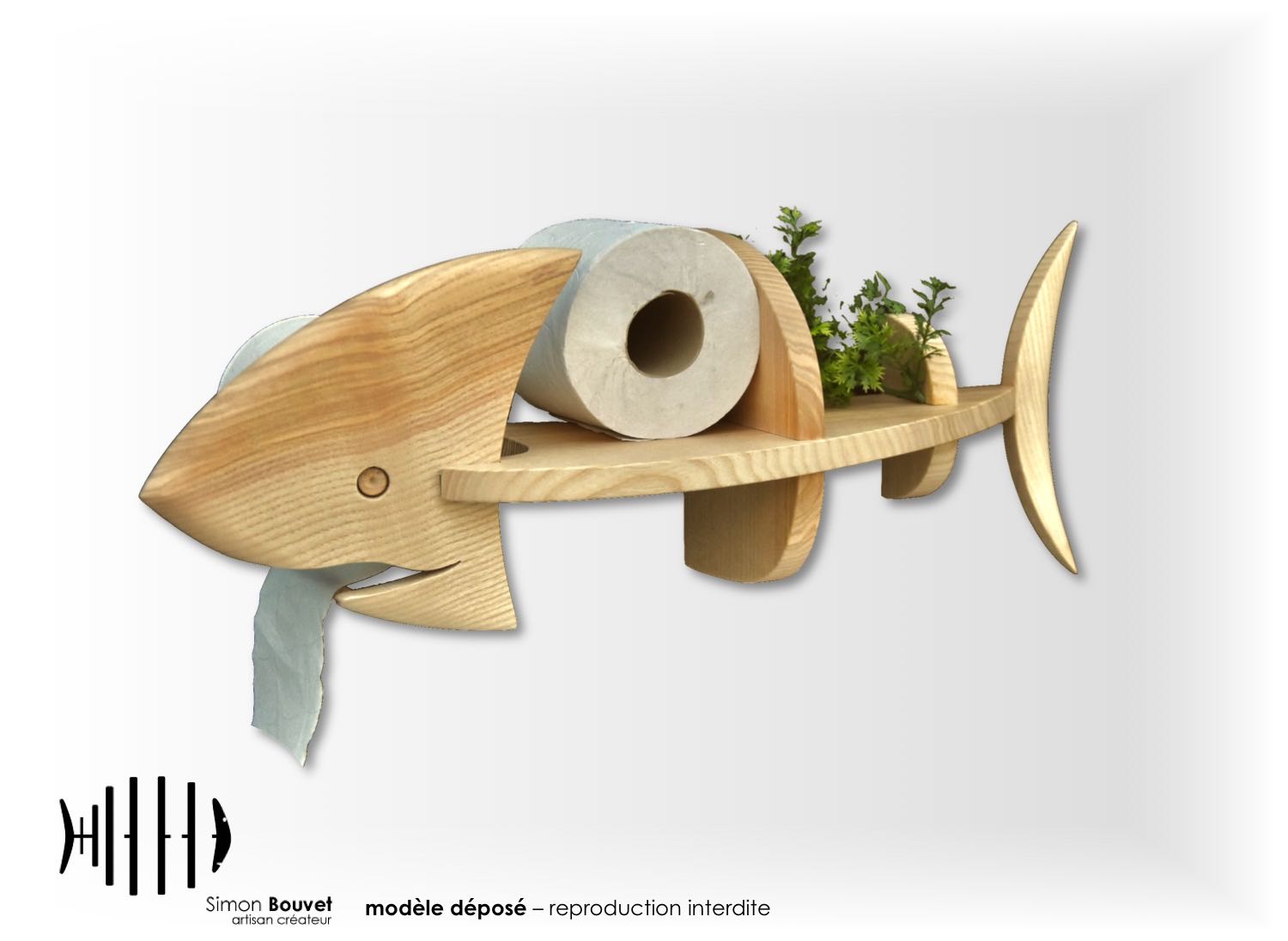 Dérouleur à papier toilette Requin - Simon Bouvet