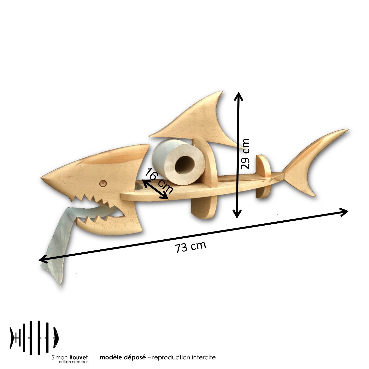 Dérouleur à papier toilette Requin - Simon Bouvet